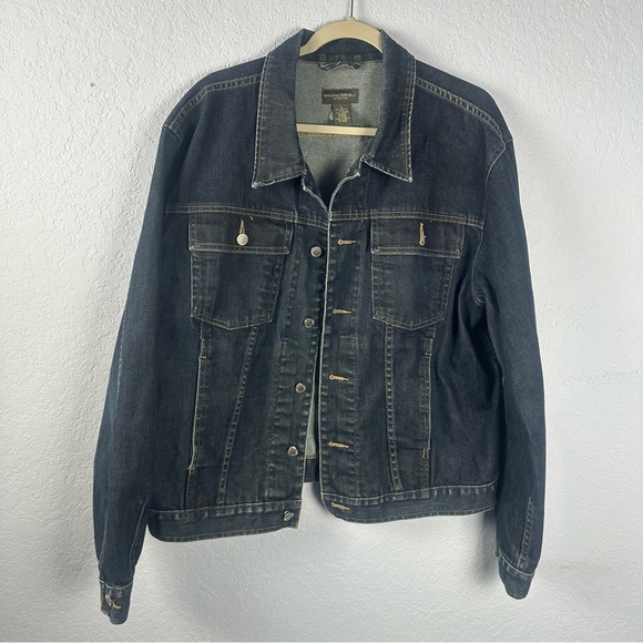 Banana Republic Men’s Trucker Jean Jacket Dark Wash Stretch Denim Size XL - Picture 1 of 4